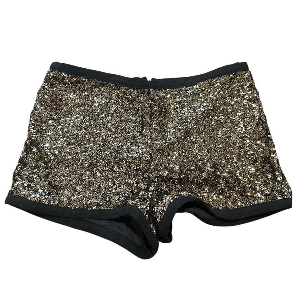 Mango Casual Size 2 Gold Sequin Shorts Halloween Costume Festival Party Sparkly